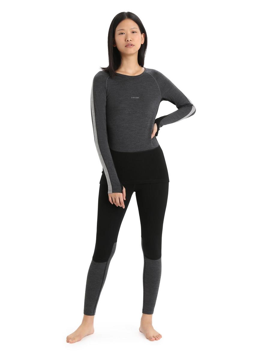 Icebreaker 200 ZoneKnit™ Merino Naisten Leggingsit Mustat | FI 1527VRWD